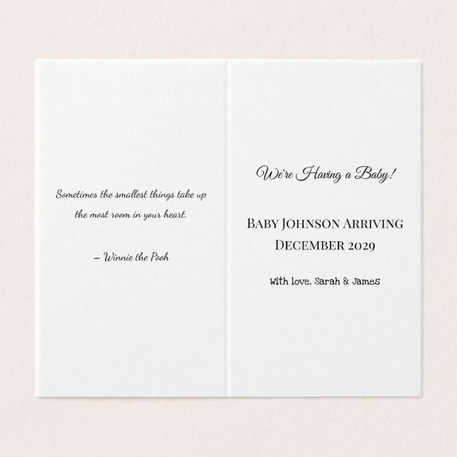 Tarjeta de revelación de bebé personalizado (Exterior desplegado)