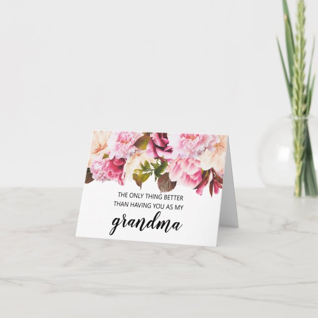 Tarjeta de revelación de embarazo para la abuela (Anverso)