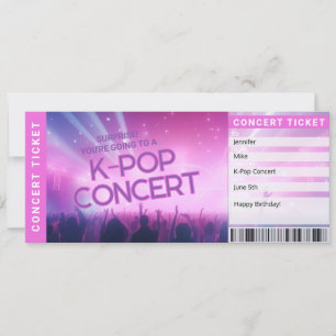 Tarjeta de revelación de entradas para conciertos,