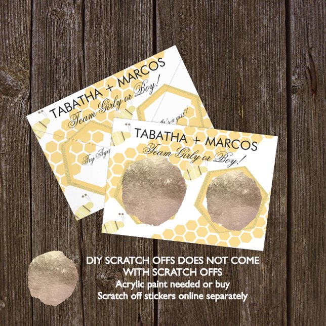 Tarjeta de Revelación de Género de Bebé con Miel d (Subido por el creador)