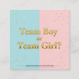 Tarjeta de revelación de género de Team Boy o Team