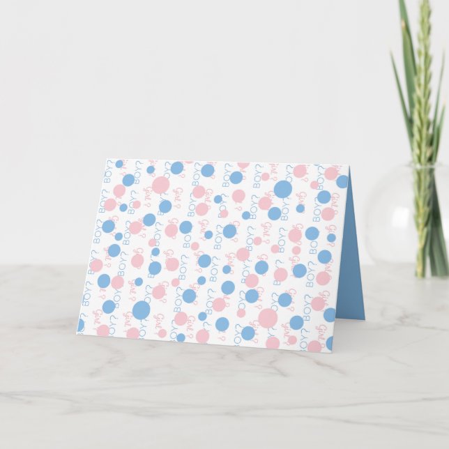 Tarjeta de revelación de género para el niño (Anverso)