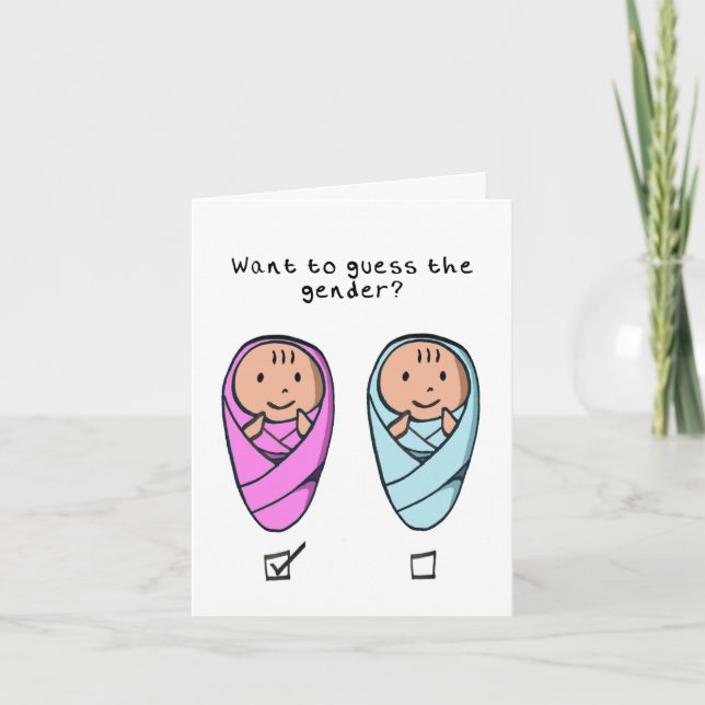 Tarjeta de revelación de género para niñas bebés (Anverso)