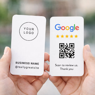 Tarjeta de revisión de código QR profesional para