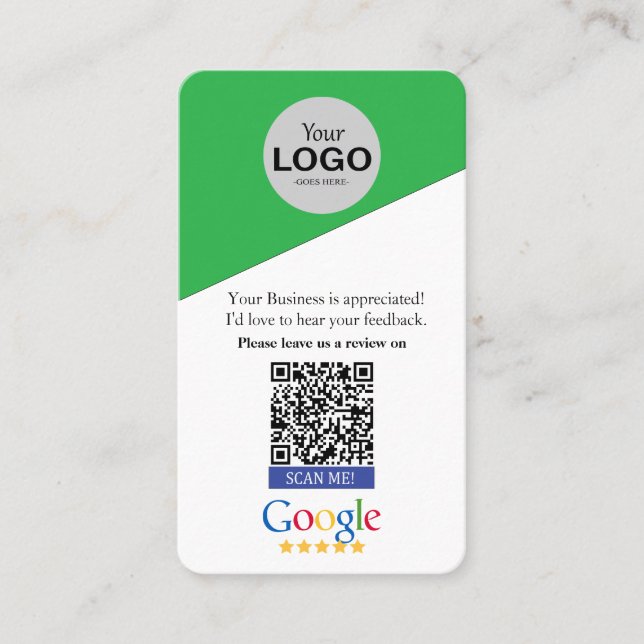 Tarjeta de revisión de Google (Anverso)