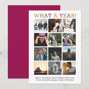 Tarjeta de revisión de qué año Navidades fotográfi