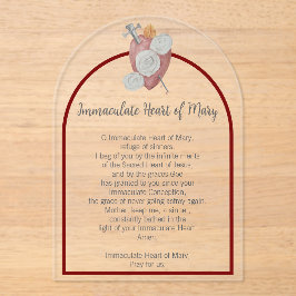 Tarjeta de rezo acrílico inmaculado Corazón de Mar