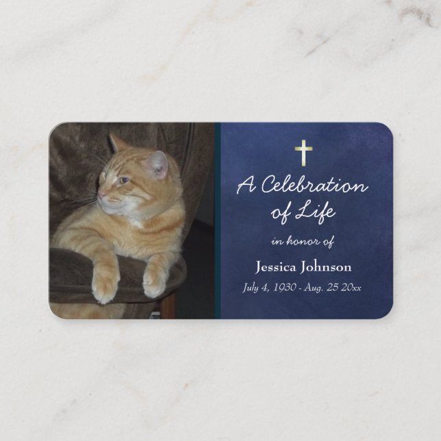 Tarjeta de rezo conmemorativa con opción de foto ú (Anverso)