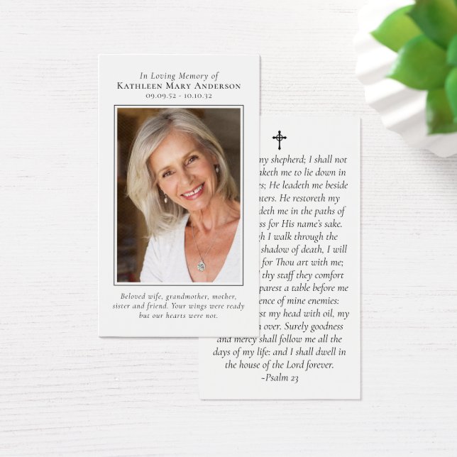 Tarjeta de rezo conmemorativa de la foto (Escritorio)