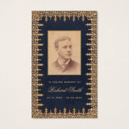 Tarjeta de rezo conmemorativa de oro azul funerari