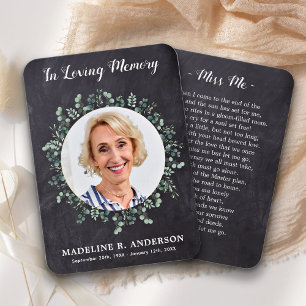 Tarjeta de rezo conmemorativa rusa para eucalipto