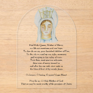 Tarjeta de rezo de acrílico Salve Regina