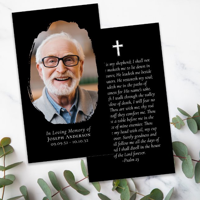 Tarjeta de rezo de Black Photo Cross Memorial (Subido por el creador)