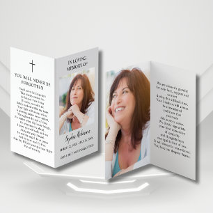 Tarjeta de rezo de carpeta fotográfica Memorial si
