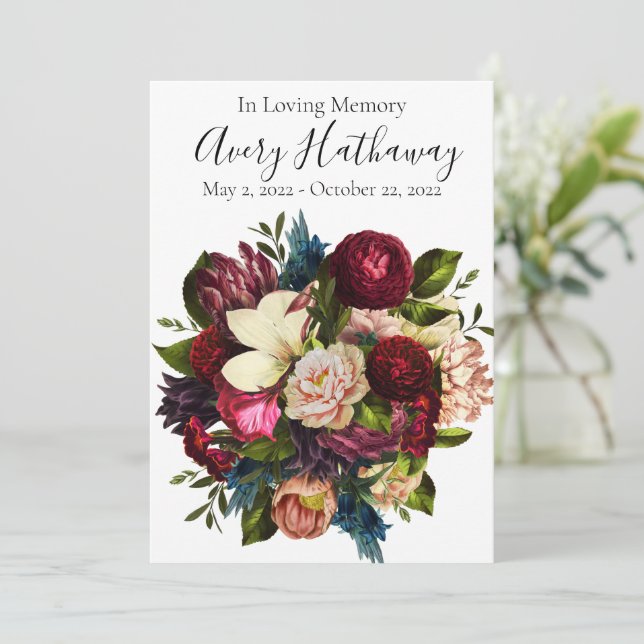 Tarjeta de rezo de fotos de simpatía de funerales  (Anverso de pie)