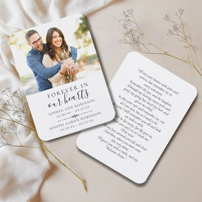 Tarjeta de rezo de fotos del funeral doble conmemo (Subido por el creador)