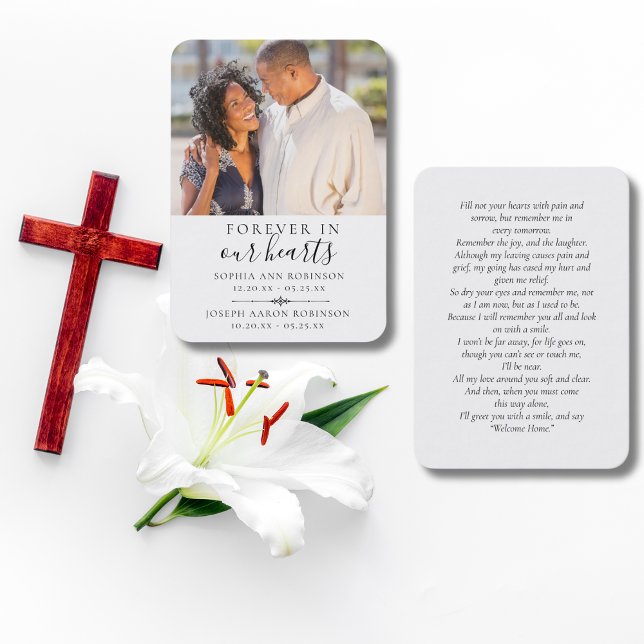 Tarjeta de rezo de fotos del funeral doble conmemo (Subido por el creador)