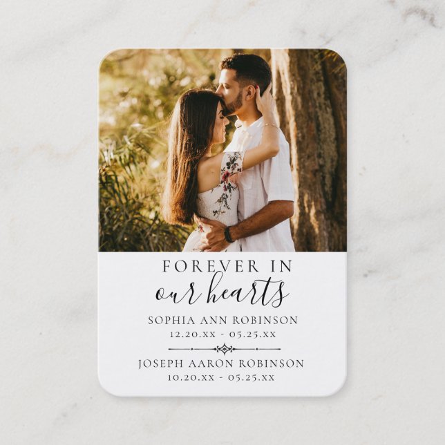 Tarjeta de rezo de fotos del funeral doble conmemo (Anverso)