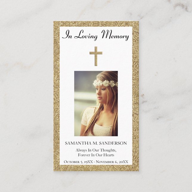 Tarjeta de rezo de funerales conmemorativa de la s (Anverso)