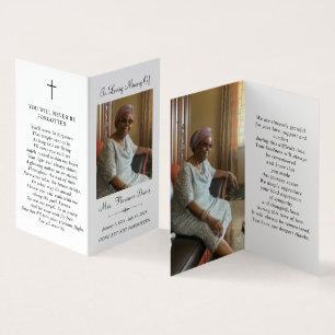 Tarjeta de rezo de la carpeta de fotos del funeral