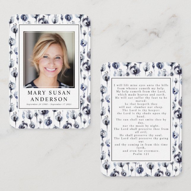 Tarjeta de rezo de la foto conmemorativa del funer (Anverso / Reverso)