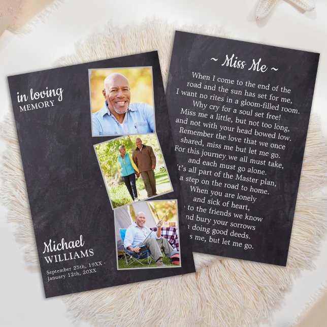 Tarjeta de rezo para conmemoración de fotos Rustic (Subido por el creador)