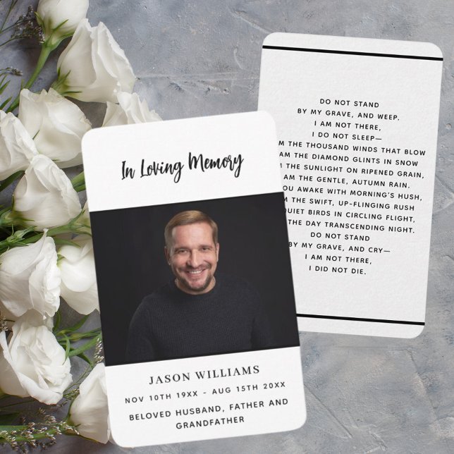 Tarjeta de rezo para el funeral de un personalizad (Subido por el creador)