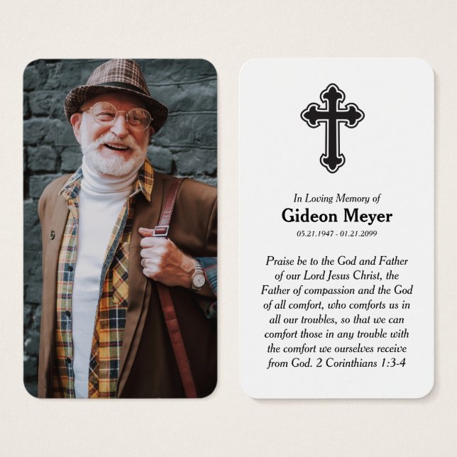 Tarjeta de rezo para memoria de fotos completa (Anverso y reverso)