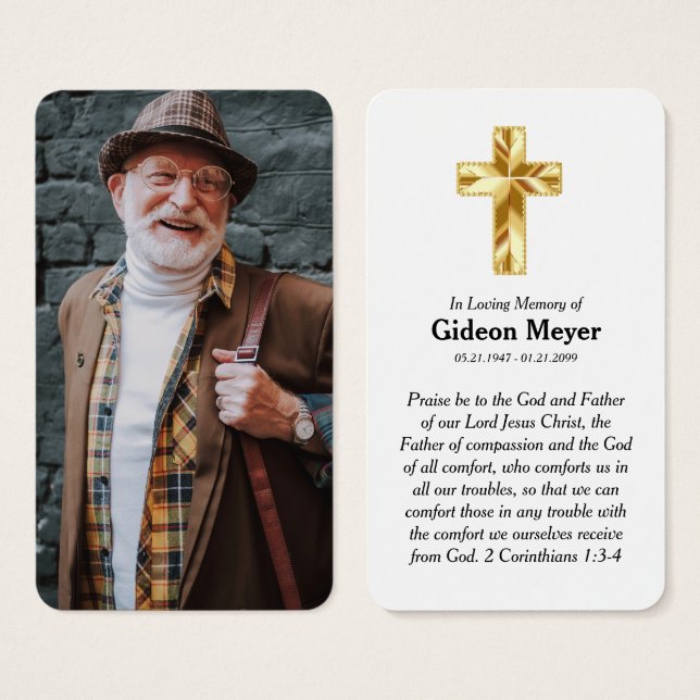 Tarjeta de rezo para memoria de fotos completa (Anverso y reverso)