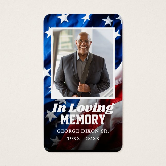 Tarjeta de rezo patriótico de foto completa (Frente)