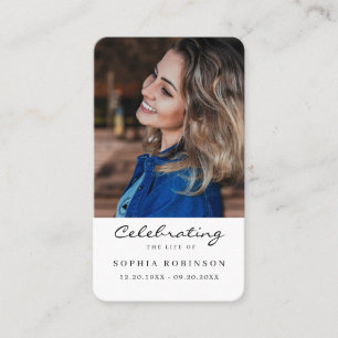 Tarjeta de rezo simple de fotos en memoria de fune