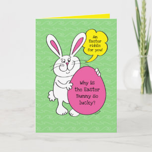 Tarjeta De Riddle Graciosa Divertida De Pascua Par