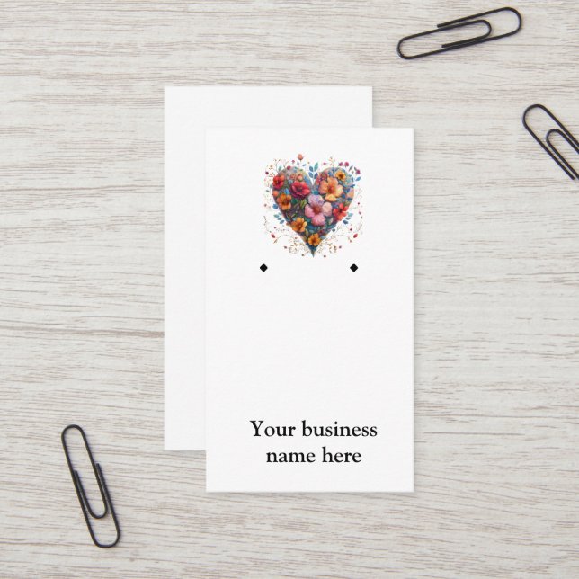 Tarjeta de riego de corazón floral (Anverso/Reverso In Situ)