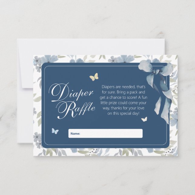 Tarjeta de rifa de pañales de crecimiento y de flo (Anverso)