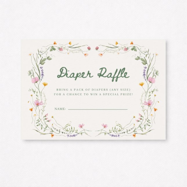 Tarjeta de Rifa de Pañales de Flor Silvestre 'Bebé (Subido por el creador)