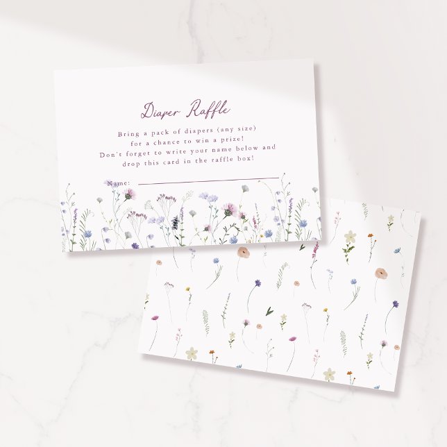 Tarjeta de rifa de pañales de flores silvestres el (Subido por el creador)