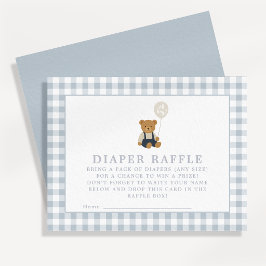 Tarjeta de rifa de pañales de osito de peluche de 