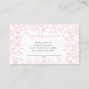 Tarjeta de rifa de pañales florales de Chinoiserie