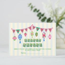 Tarjeta de rifa de pañales para baby shower capric