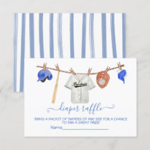 Tarjeta de rifa de pañales para Baby Shower con te