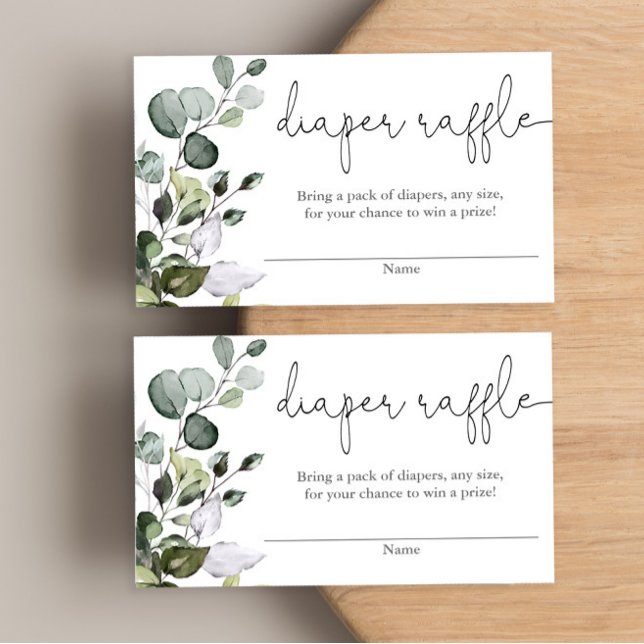 Tarjeta de rifa de pañales para pañales Eucalyptus (Subido por el creador)
