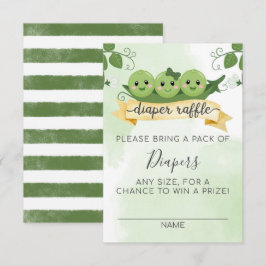 Tarjeta de rifa de pañales Tres guisantes en una v