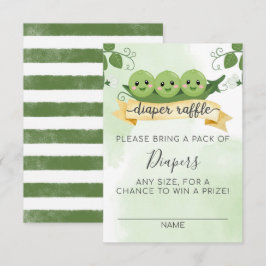 Tarjeta de rifa de pañales Tres guisantes en una v