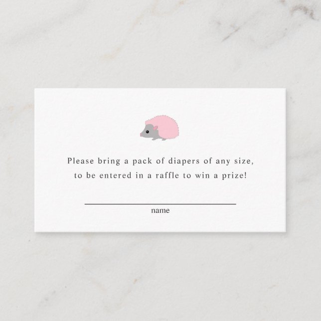 Tarjeta de rifa para pañales para chica para bebé (Anverso)