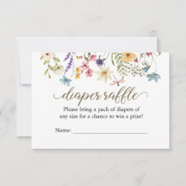 Tarjeta de Rifas de Pañales Wildflower Baby In Blo
