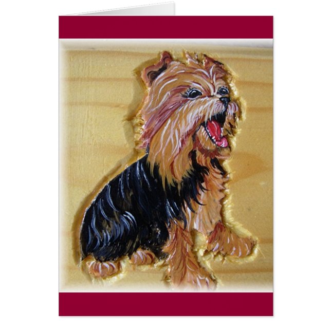 Tarjeta de risa de Yorkie (Frente)