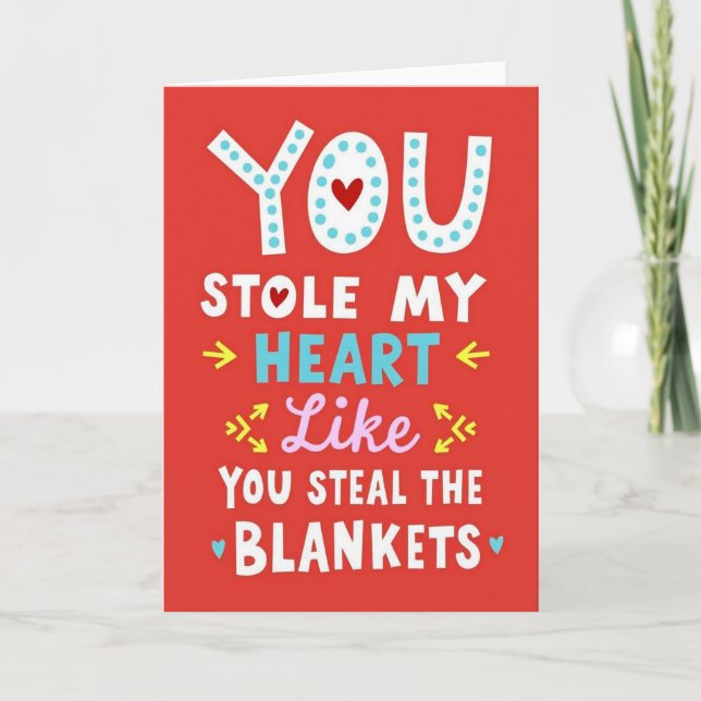 Tarjeta de Robas Mi Corazón Como Mantas (Anverso)