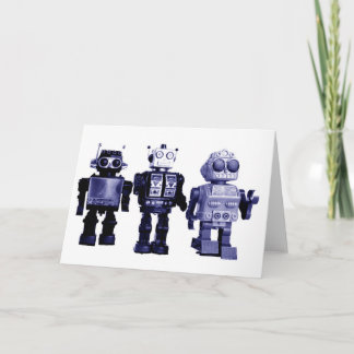 tarjeta de robots azules