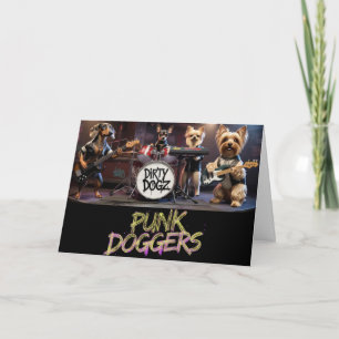 Tarjeta de rock de Punk de perro