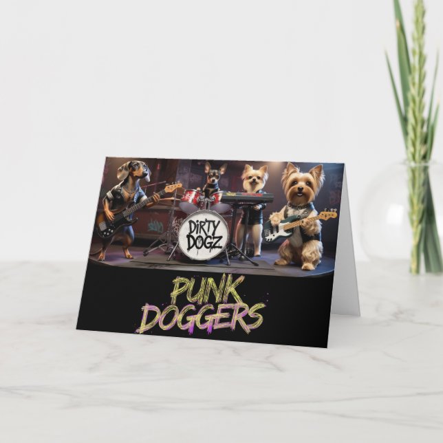 Tarjeta de rock de Punk de perro (Anverso)